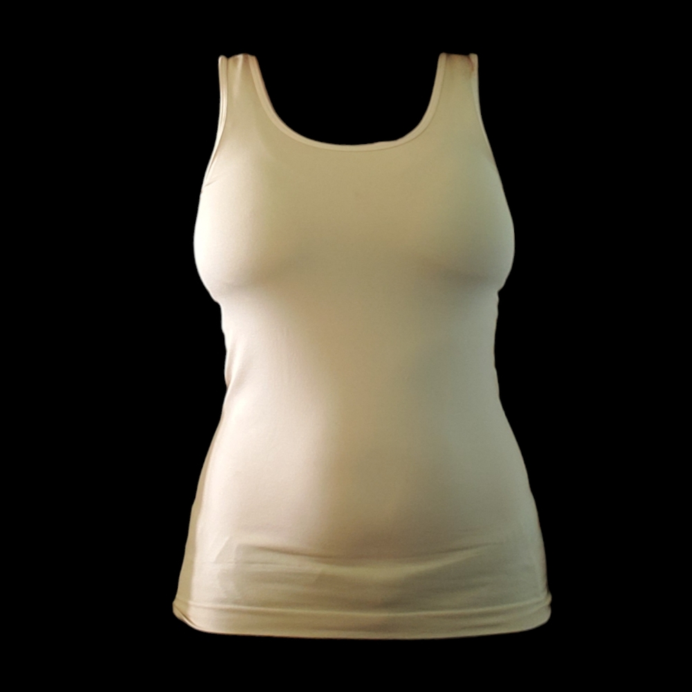 Ophelia Roe Womens Medium Stretchy Form Fitting Tank Top, Beige/Tan